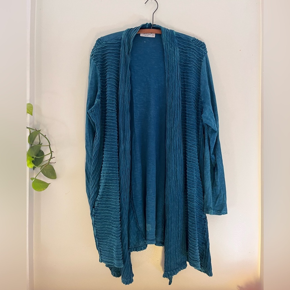 Teal Blue Jess and Jane Cotton Shrug Size XL boho